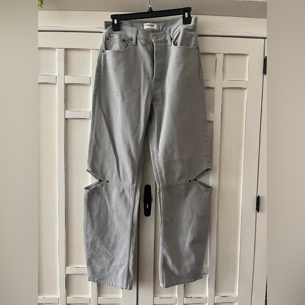 Unbranded Women's Light Gray Convertible Knee Jeans